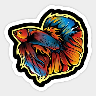 Halfmoon  Siamese fighting fish Sticker